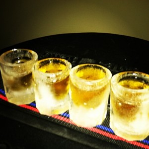 Whiskey ice shots